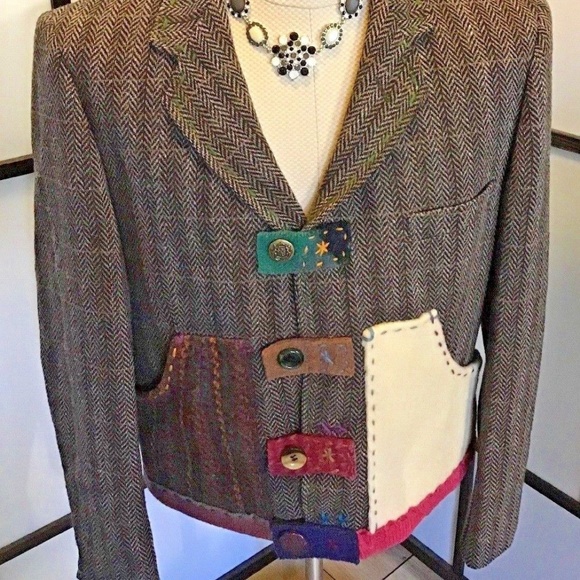 Crispina Ffrench Jackets & Blazers - Rare Crispina FFrench Patchwork Blazer Wool Blend